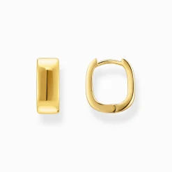 Online Petites boucles d'oreilles plaquées or de forme angulaire Femme Créoles
