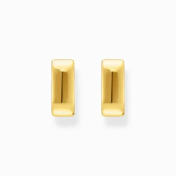 Online Petites boucles d'oreilles plaquées or de forme angulaire Femme Créoles