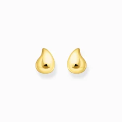 Discount Petits clous d'oreilles plaqués or de forme organique Femme Clous D'oreilles