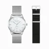 Cheap Set Code TS montre blanche et bracelet noir Femme Montres|Montres Pour Femmes