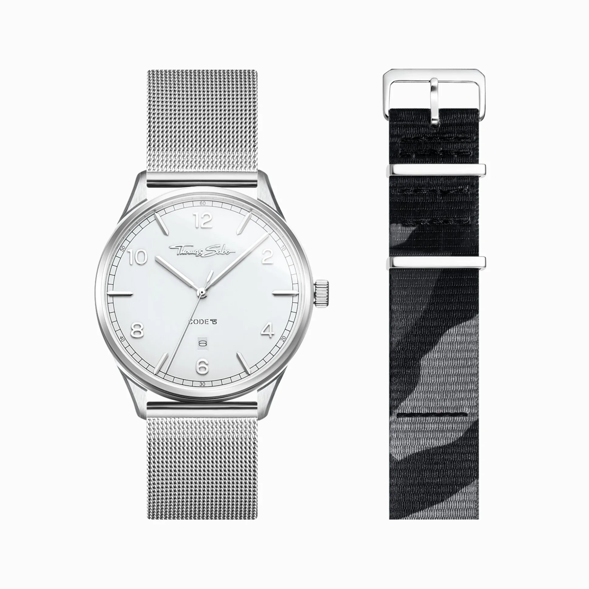 Cheap Set Code TS montre blanche et bracelet camouflage Femme Montres|Montres Pour Femmes