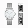Clearance Set Code TS montre blanche et bracelet ciel nocturne noir Femme Montres|Montres Pour Femmes