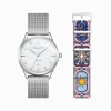 Store Set Code TS montre blanche et bracelet ciel nocturne multicolore Femme Montres|Montres Pour Femmes