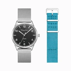 Shop Set Code TS montre noir et bracelet turquoise Femme Montres|Montres Pour Femmes