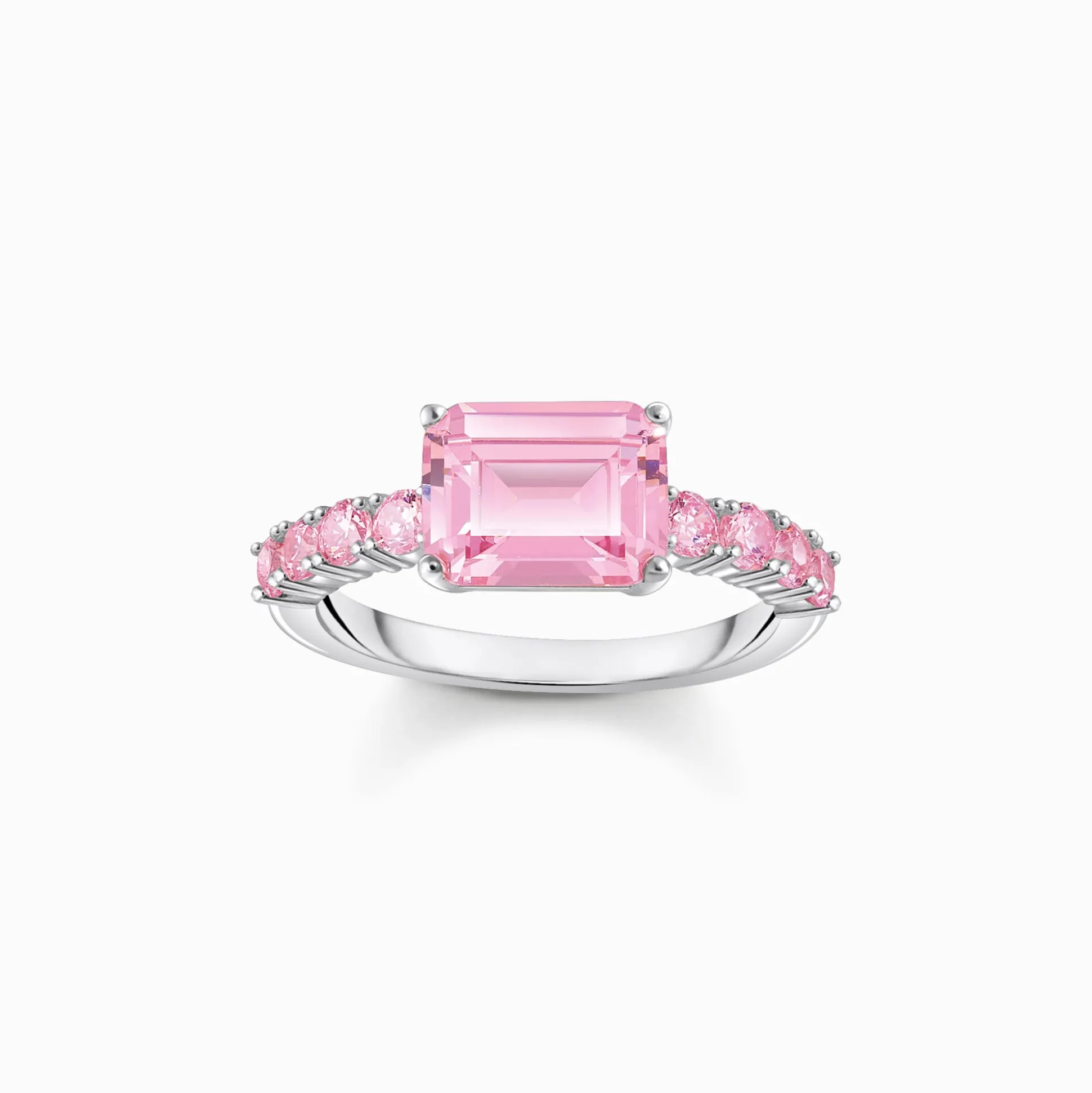 New Solitaire en argent avec pierres rose vif Femme Bagues|Argent 925